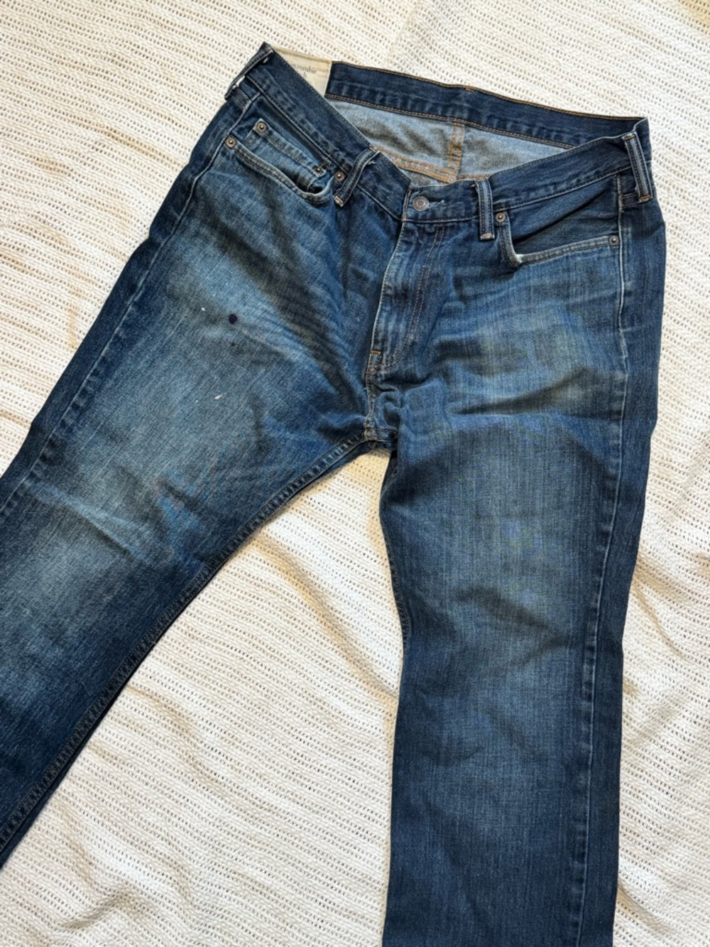 Abercrombie & Fitch Dark Blue Slim-Straight Jeans